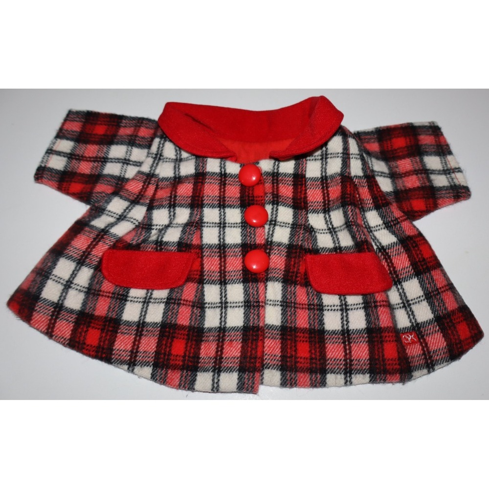 CABBAGE PATCH KIDS CPK 1987 Doll #145 Red Black Plaid Dress Jacket Coat VINTAGE